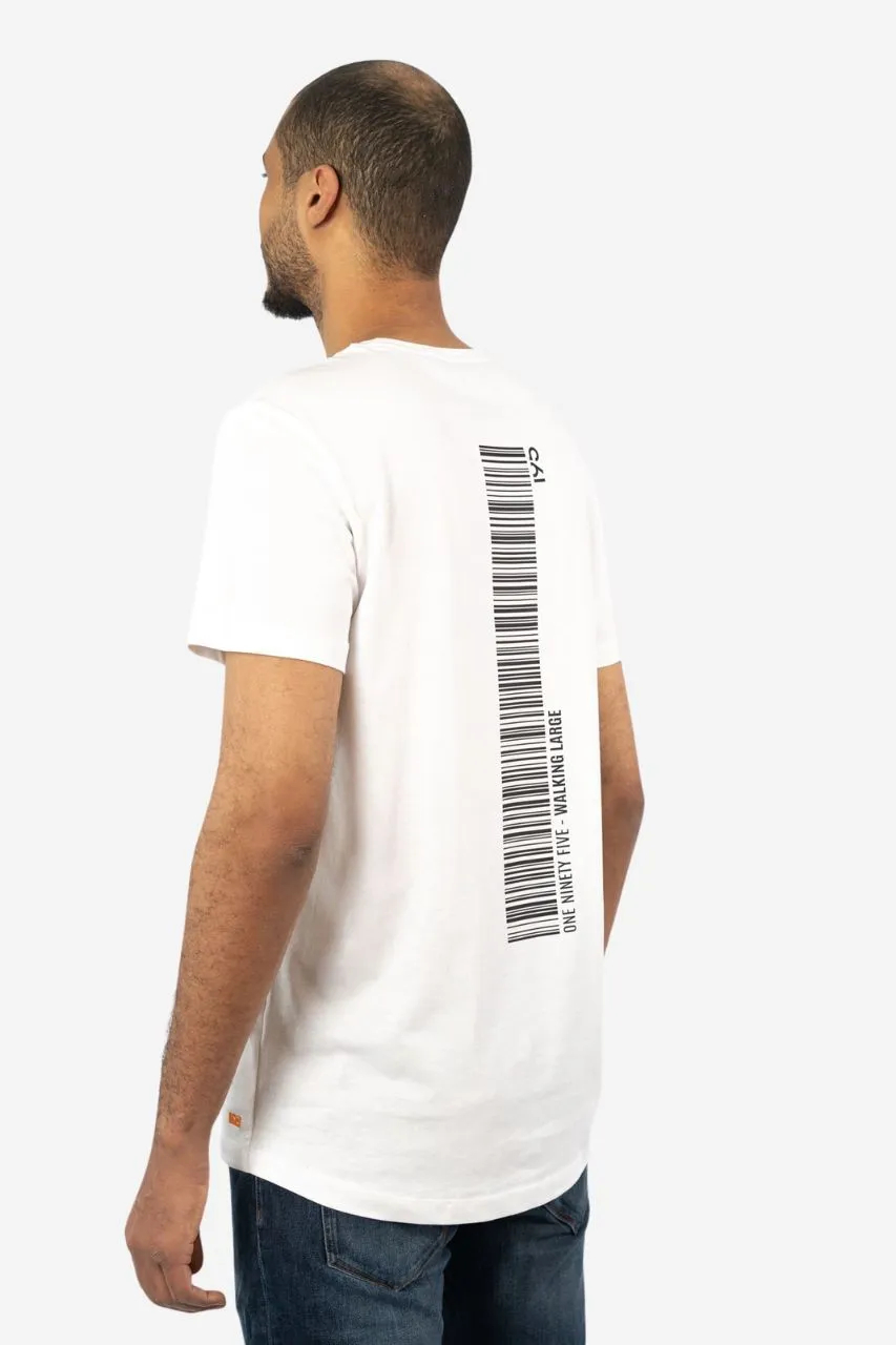 T-shirt met "BARCODE"-print op de achterkant