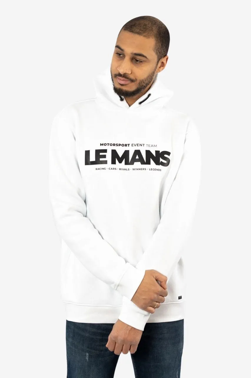 Extra Langer Hoodie in weiss fuer Menschen ab einer Groesse von 1,90 Meter