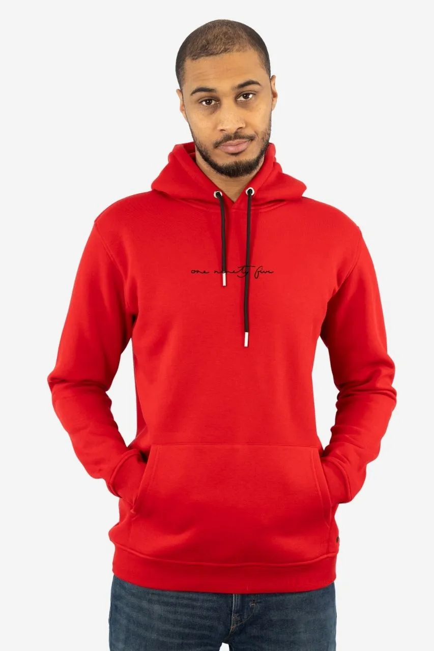 Langer Hoodie in rot fuer Grosse Menschen ab einer Groesse von 1,90 Meter 