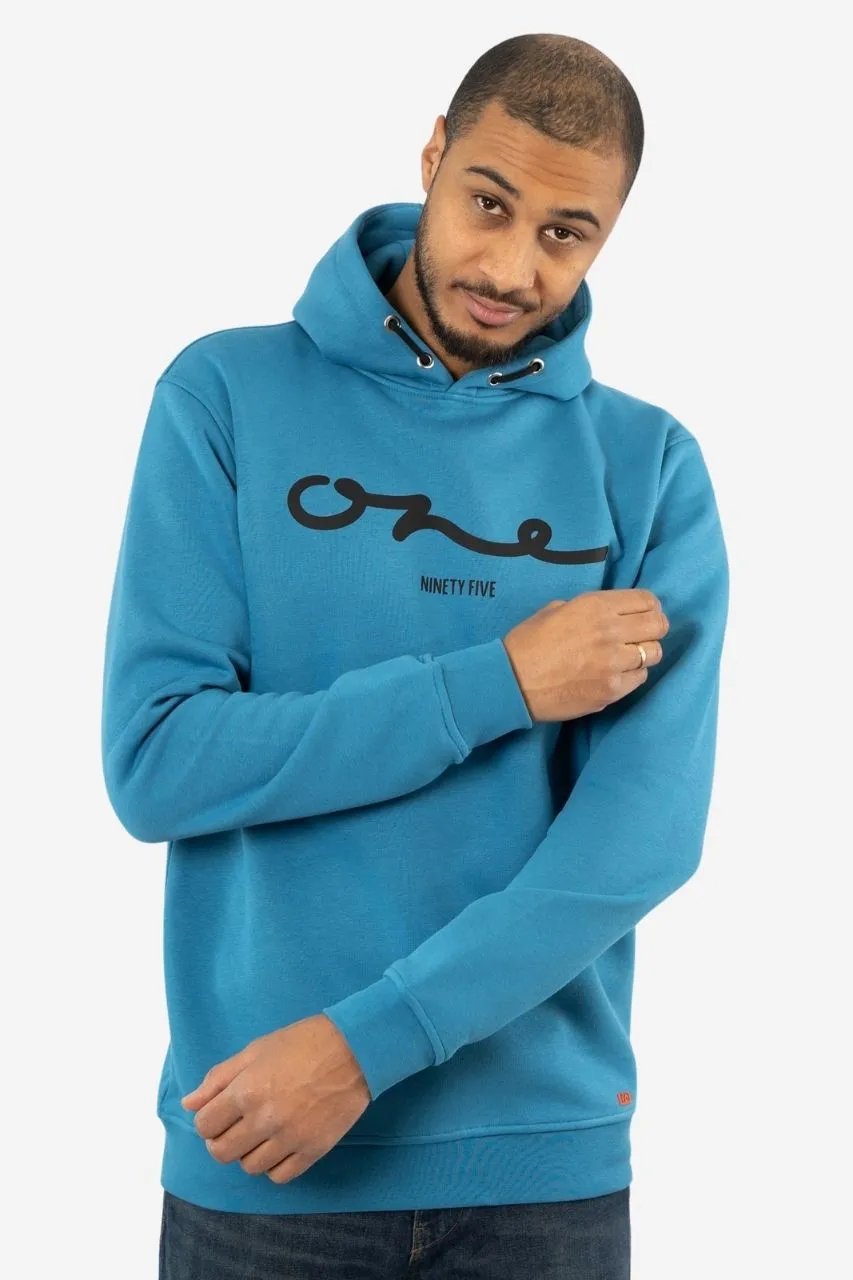 Langer Hoodie in blau fuer grosse Herren mit extra langem Schnitt